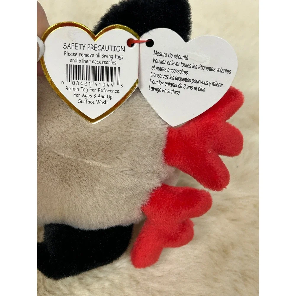 Ty Beanie Bellies Mittens the Pug Christmas Reindeer Antlers Plush Dog 8 Inch